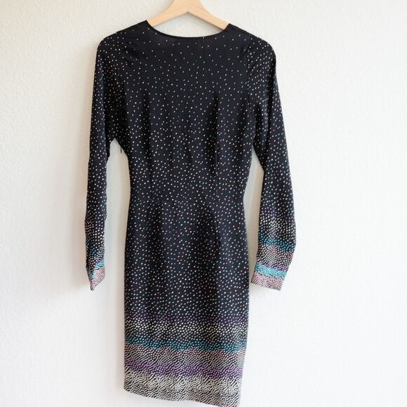 Yumi Kim Revolve‎ 100% Silk Mini Dress Long Sleeve Faux Wrap Sz XS - Picture 3 of 10